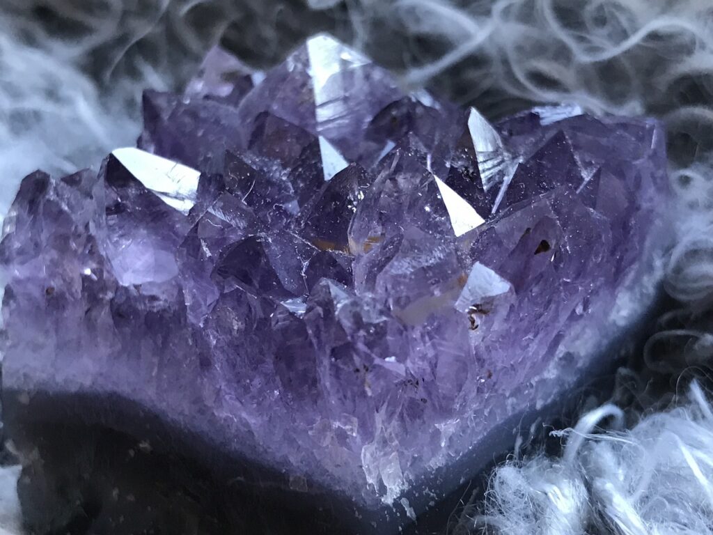 amethyst citrine crystals macro purple gemstone