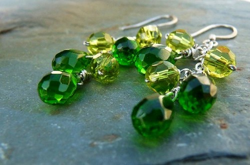 Green Grapes - Emerald and Peridot. Green precious stone